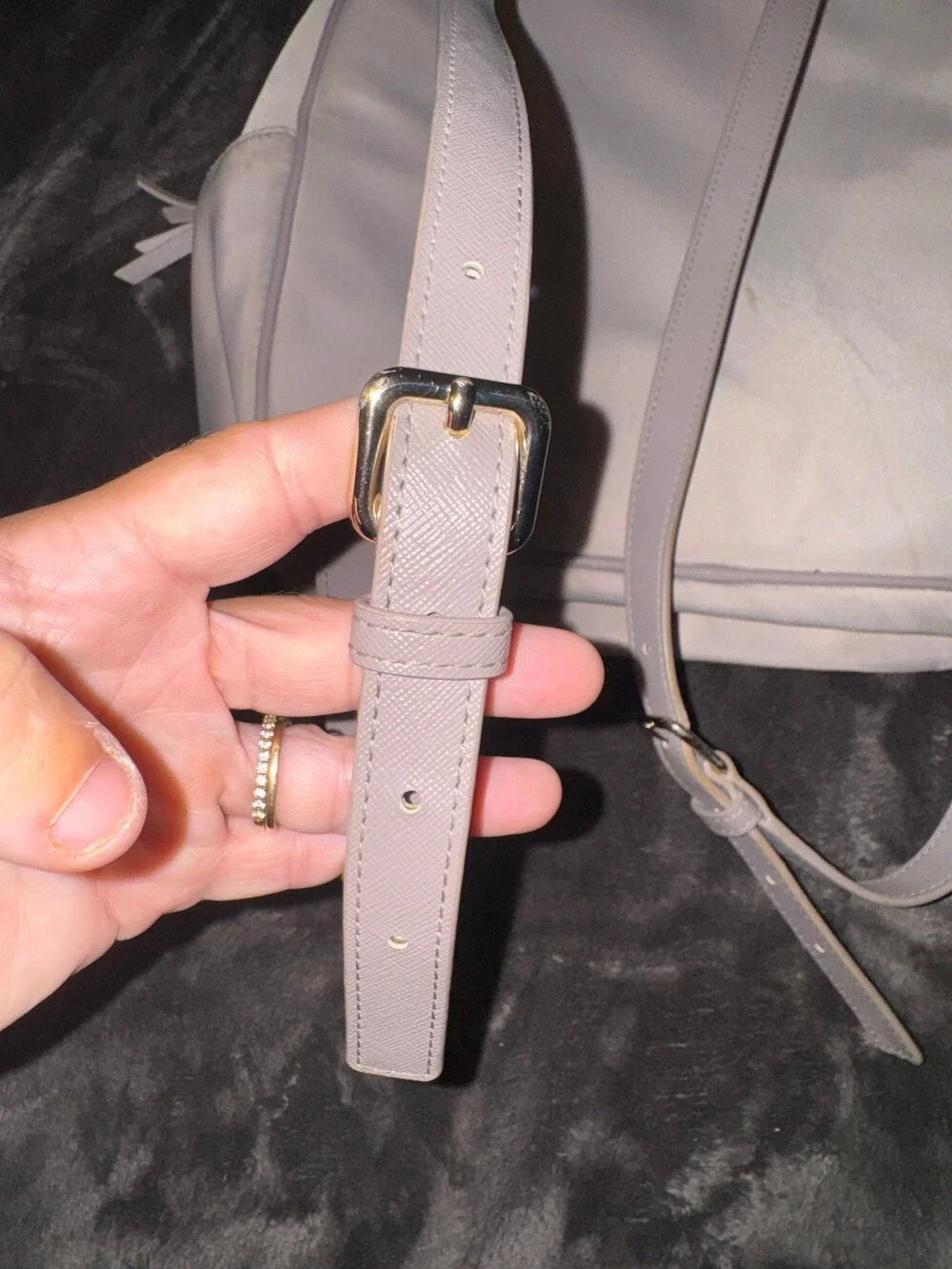Kate Spade Light Beige Nylon Backpack Adjustable Strap